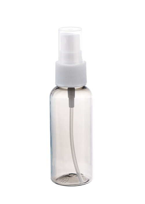 Botol bulat semburan PET telus warna 50ml