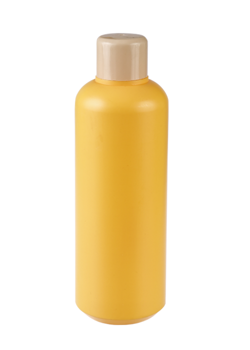 Botol cecair botol bulat PE kuning 1 liter