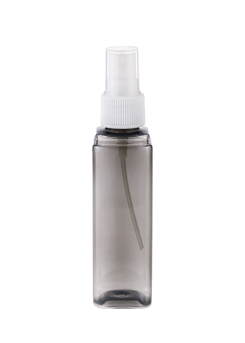 60ml warna telus PET semburan botol persegi botol sudut