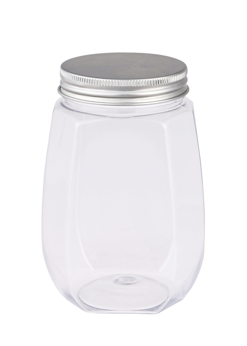 200-400ml PET Aluminium Cap Bulat Botol Pembungkusan Kacang Makanan