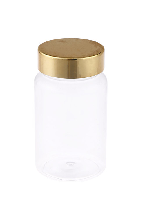 120ml Botol Kapsul Tambahan Kesihatan Bersalut Emas Cap PET PET