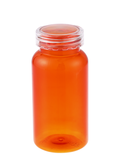 Penutup lutsinar 150g PS dengan botol kapsul produk kesihatan PET