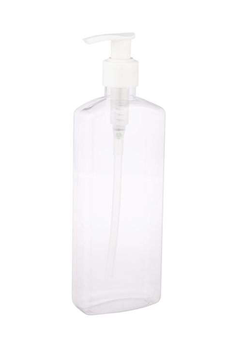 400ml PET lutsinar botol persegi rata rata botol pembersih tangan pam losyen